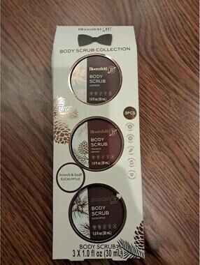 Bloomfield Body Scrub Collection 3pcs Lavender Woods Eucalyptus Vegan 1oz (BN4)